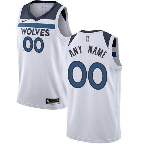 Men & Youth Customized Minnesota Timberwolves White Nike Association Edition Jersey-0